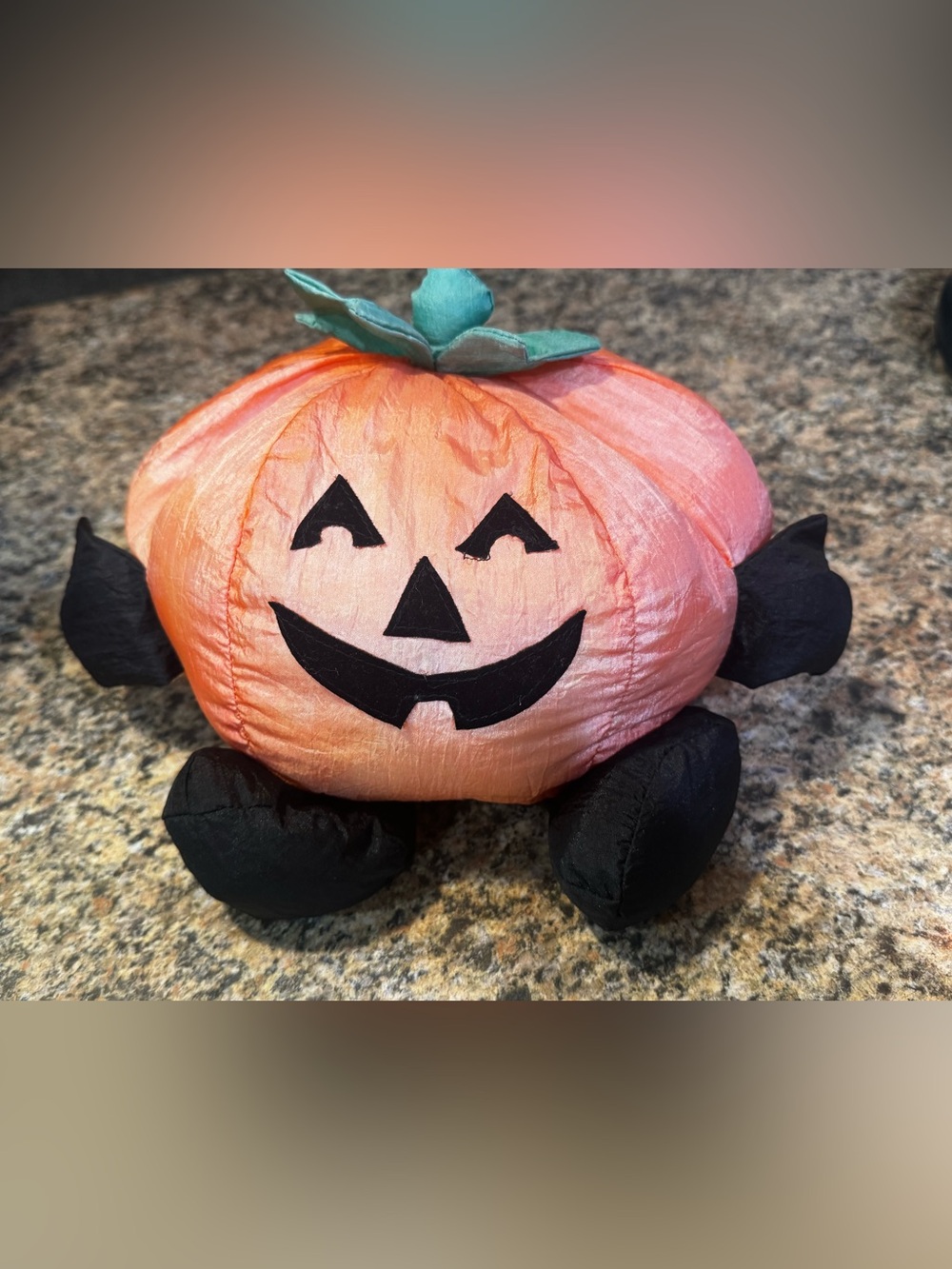 ‘93 Gibson Greetings Stuffed jack o lantern pumpkin Halloween Toy Gift Decor Vtg